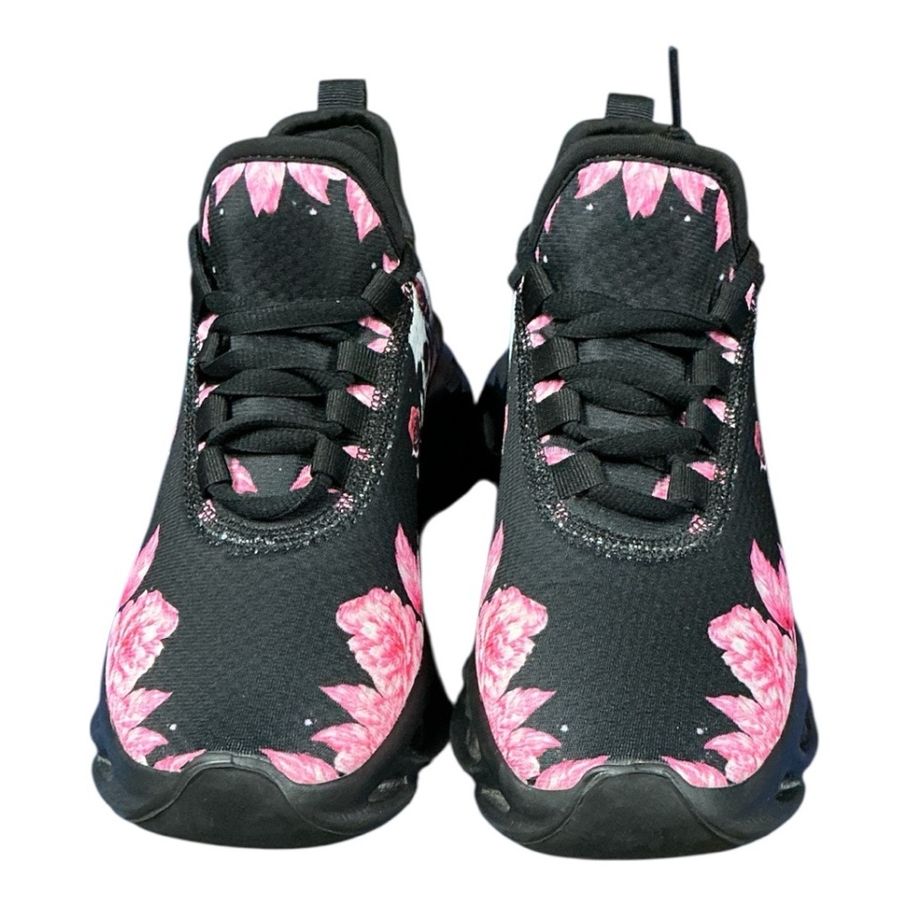 Rosa’s Boutique- NEW - Black and Pink Floral & Skull Air Light Sneakers